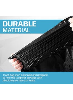 Hi Care (Pack of 100 Bags) Hi-Care Garbage Bag Black 80X110cm 25 Micron Heavy Duty Oxo Biodegradable Plastic Bag Large Trash Bags Dustbin Bags Waste Bag Office Bag Strong & Durable Bin Bag Garbage Bag Large  - Image 5
