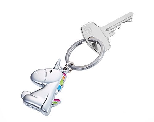 Troika EINHORN KR1708MA Keyring cast metalenamel matt chrome plated multicoloured silver original - Image 3
