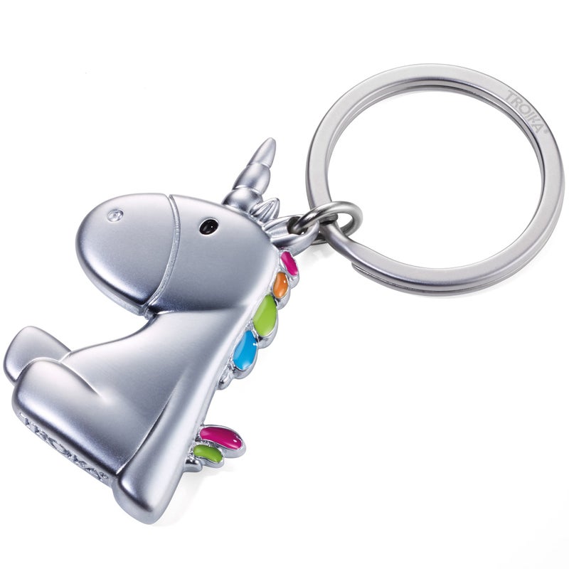 Troika EINHORN KR1708MA Keyring cast metalenamel matt chrome plated multicoloured silver original - Image 2