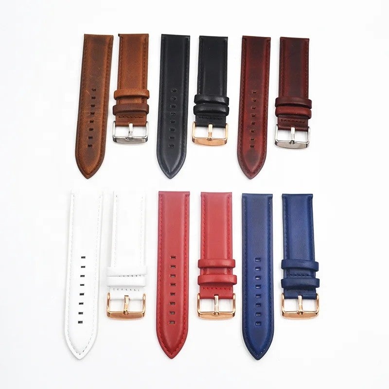 Bluejw New Arrival 12-22mm Genuine Leather Watch Strap – Fashion Comfortable Replacement Band with Quick Release Pins for Smart Wristbands, Easy to Replace - Image 4