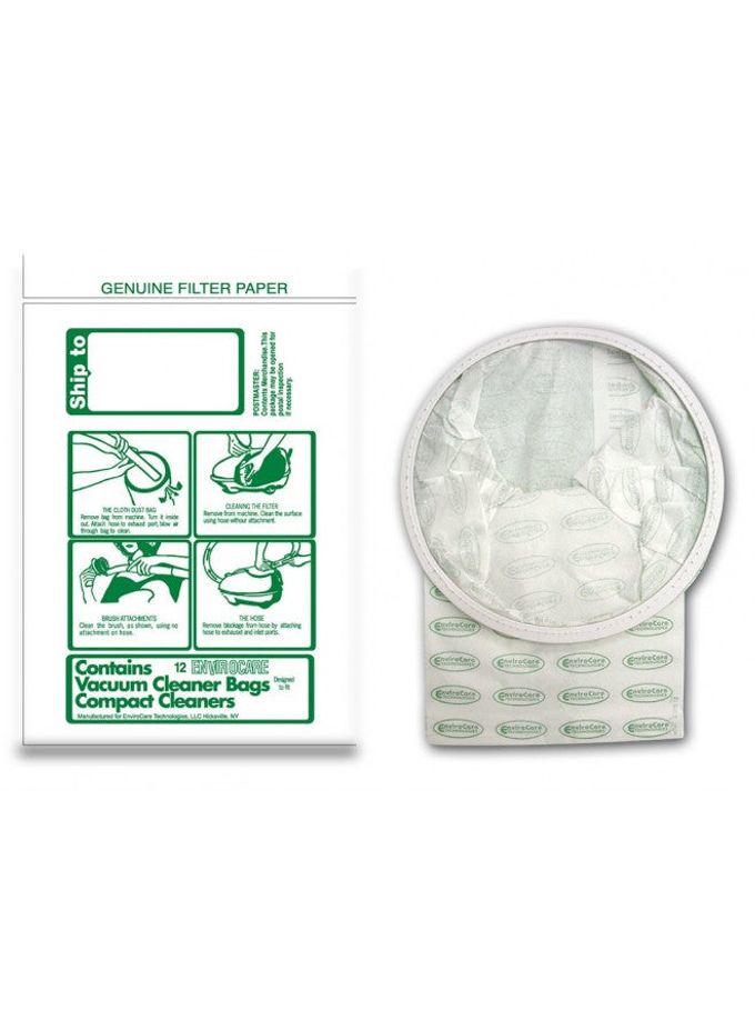 ENVIROCARE Replacement Vacuum Cleaner Dust bags Designed to Fit TriStar and Compact Canisters 12 pack - Image 1