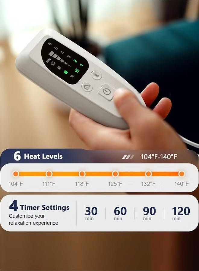 LIMOS Electric Heating Pad with 4 Timer Settings, Auto Shut Off and 6 Heat Levels, Dry Heat Therapy for Back, Neck, Shoulders, Knees, Arms and Legs, Ideal Gift for Women and Men in Grey - Image 2