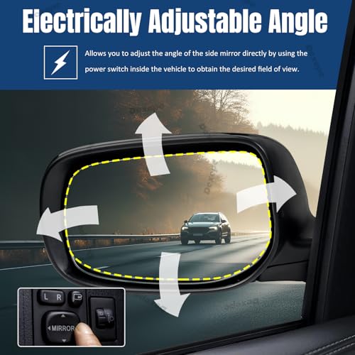 Dexepe Driver Side Mirror Assembly Compatible with Toyota Corolla 2009-2013 Non-heated Power Adjustable Glass Replace 8790902B40, TO1320249, TO1320260, 128-50263BL Black (3Pin Left) - Image 3