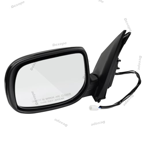 Dexepe Driver Side Mirror Assembly Compatible with Toyota Corolla 2009-2013 Non-heated Power Adjustable Glass Replace 8790902B40, TO1320249, TO1320260, 128-50263BL Black (3Pin Left) - Image 1