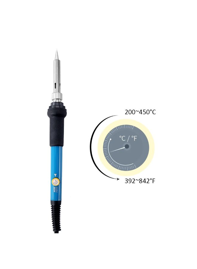 NIBEMINENT Electric Adjustable Temperature Soldering Iron Set Blue/Black/Silver 52.8 x 7.7inch - Image 5