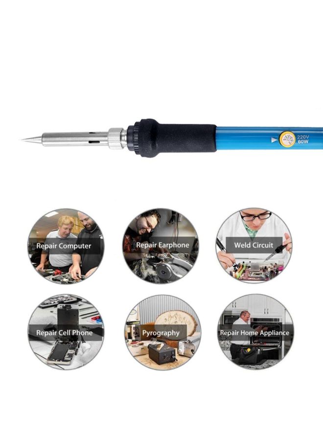 NIBEMINENT Electric Adjustable Temperature Soldering Iron Set Blue/Black/Silver 52.8 x 7.7inch - Image 2
