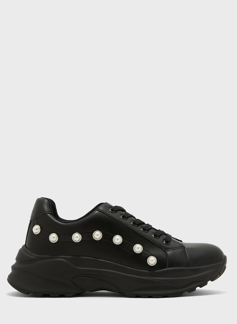 Ginger Pearl Detail Chunky Sneakers