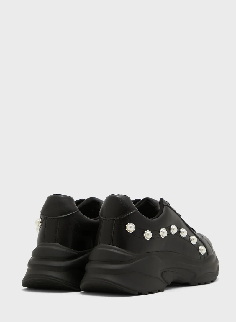 Ginger Pearl Detail Chunky Sneakers