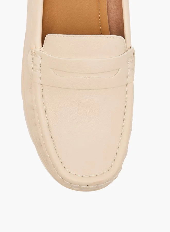 Le Confort Women Textured Slip-On Loafers with Wedge Heels