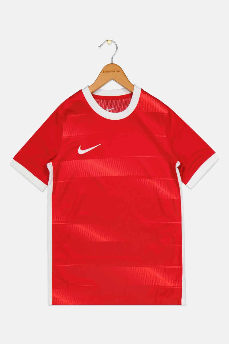 Nike Kids Girl Sportswear Fit Football Tee, Red - Image 1