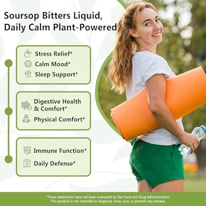 VEV Soursop Bitters Liquid, Graviola Extract Sugar-Free Formula, 20 IN 1, with Black Seed, Moringa & Oregano, Digestive Health & Immune Function, Stress Relief, Sleep Support, Vegan -16 oz - Image 4