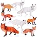 Chalyna 8 Pcs Fox Animal Figures Set Realistic Red Arctic Fox Figure Forest Woodland Jungle Animal Playset Cake Topper Party Favors Educational Gift - Image 4
