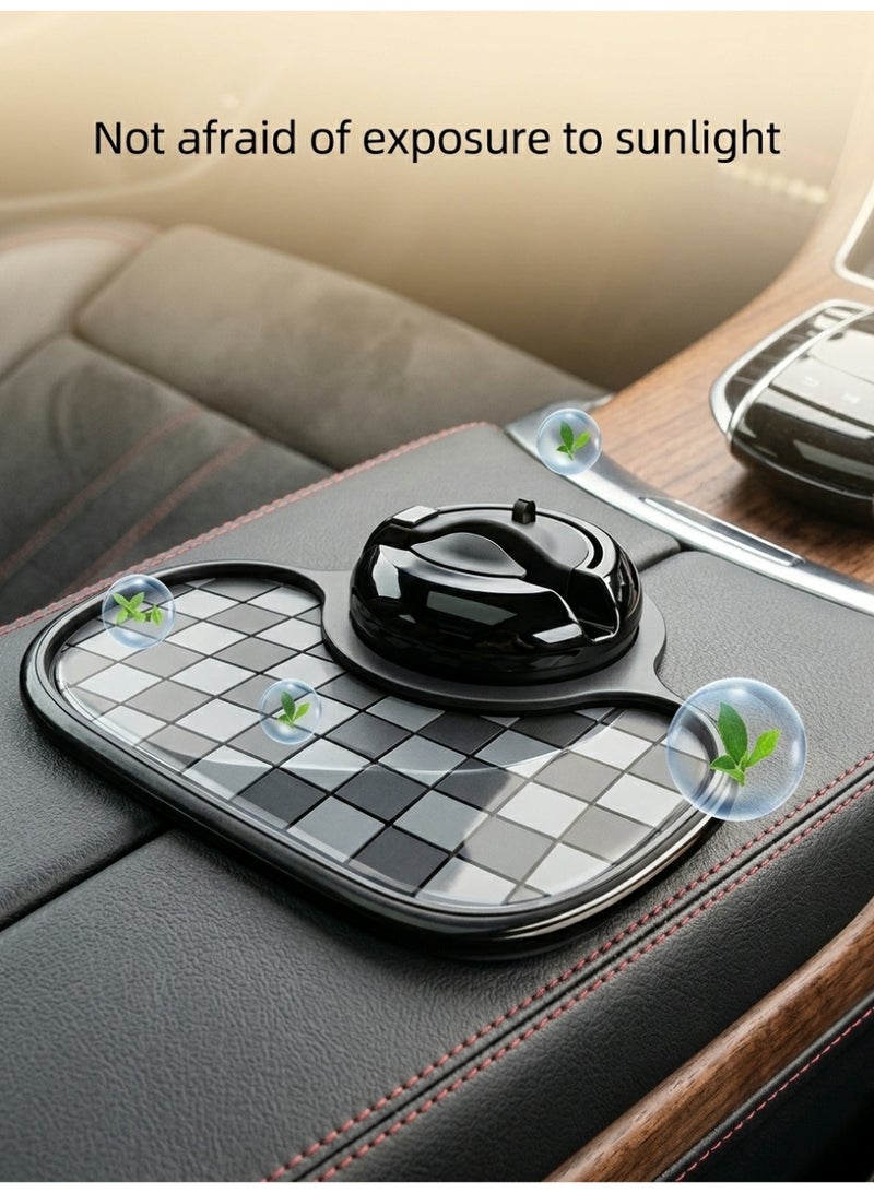 Aura Style 3-in-1 Car Dashboard Organizer – Phone Holder, Luminous Parking Number Plate & Anti-Slip Mat | Universal Fit | Black - Image 3