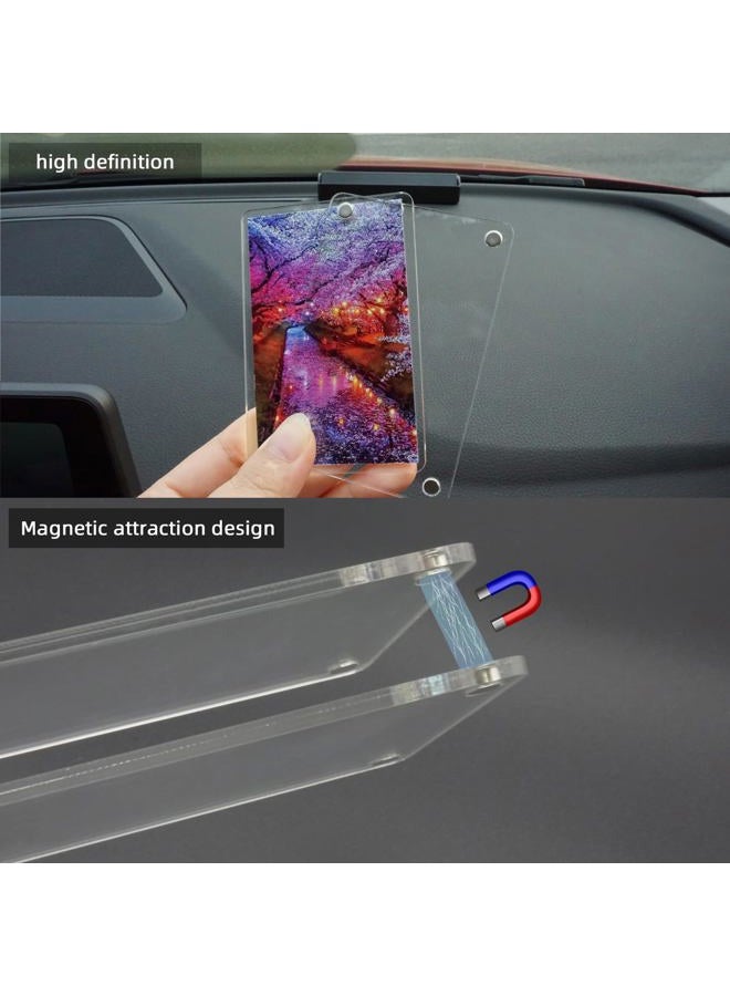 XMALL 2Pcs Acrylic Magnetic Photo Frame, Suitable for car Visor, refrigerators, and Other Iron Products. Birthday for Loved Ones, Fathers, Mothers, Husbands, Wives,3.5"X2.4" - Image 3
