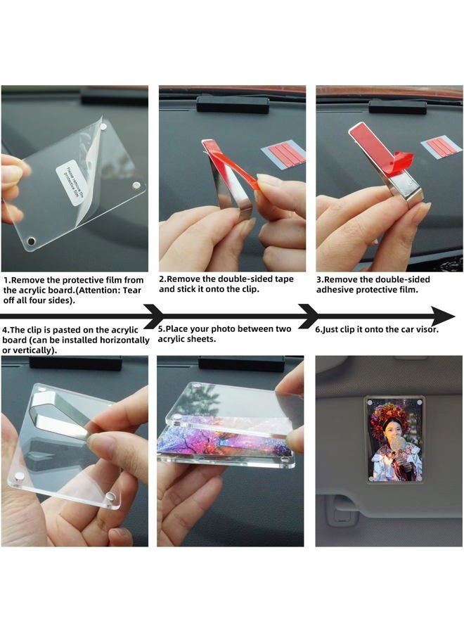 XMALL 2Pcs Acrylic Magnetic Photo Frame, Suitable for car Visor, refrigerators, and Other Iron Products. Birthday for Loved Ones, Fathers, Mothers, Husbands, Wives,3.5"X2.4" - Image 5