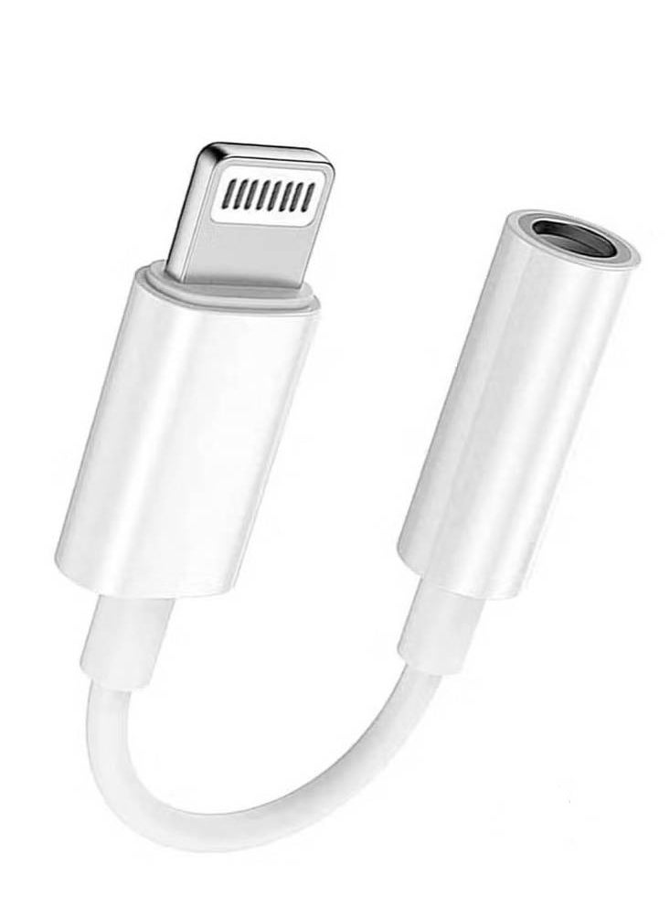 LIXES - "Lightning to 3.5mm Adapter Cable for iPhone – White, Headphone Converter" - Image 1