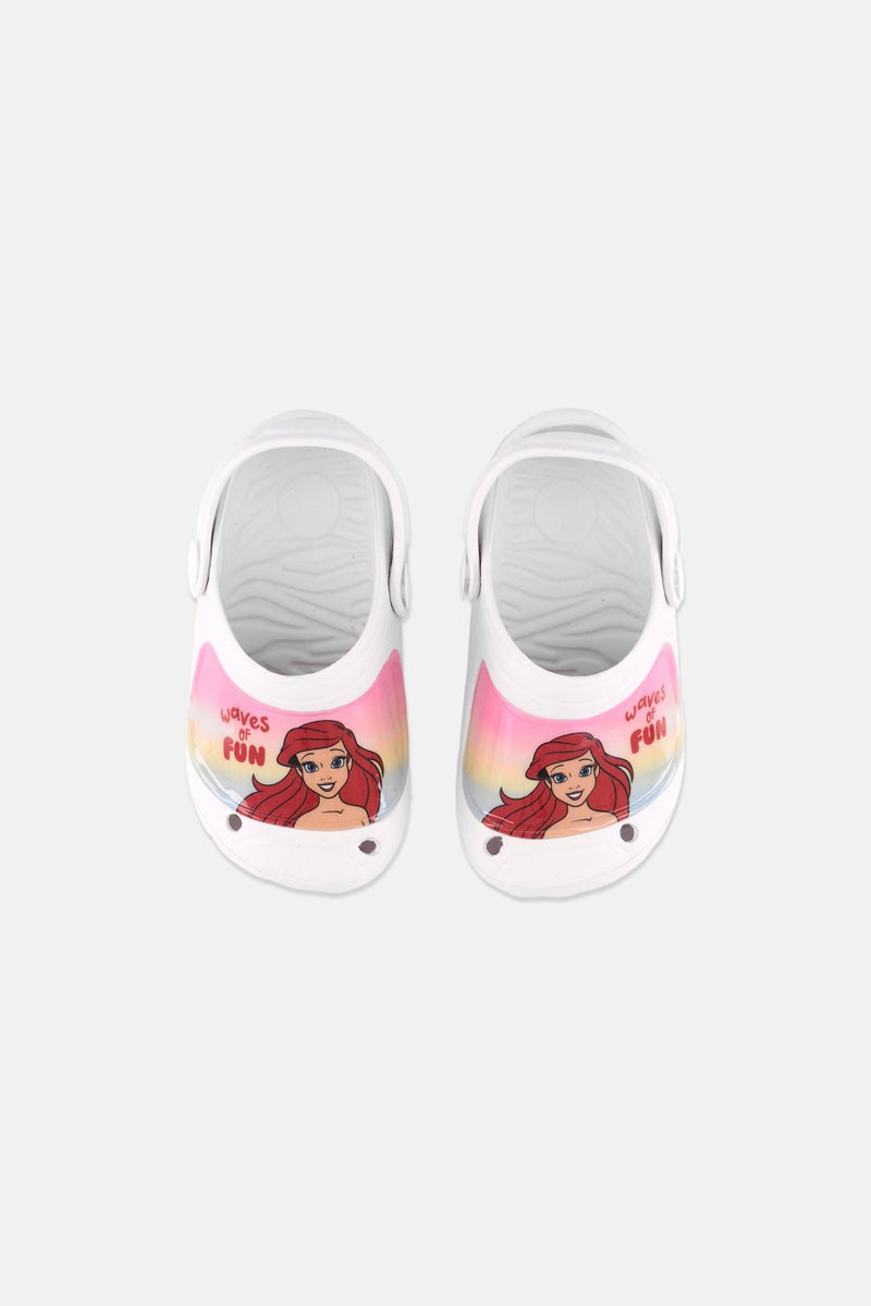 Disney Toddlers Girl Graphic Print Sling  Back Clogs, White - Image 3