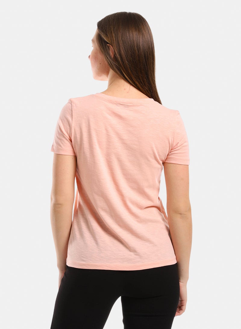 belle V Neck Slip On Heather Tee - Image 3