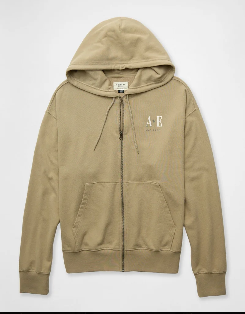 American Eagle  AE Full-Zip Graphic Hoodie for Men | Best Price UAE