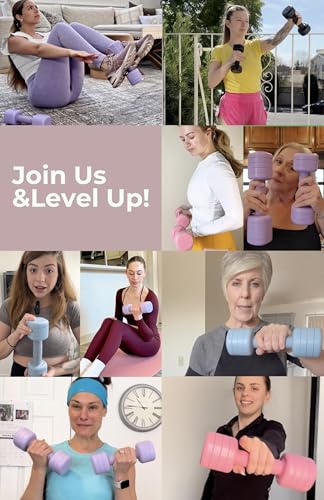 kure.fit kurefit Adjustable Dumbbell Set2LB 3LB 4LB 5LB Light Hand Weights for WomenOneTwist Weight AdjustmentNonSlip Curved Grip HandleFree Weights for Home Gym Rehab Pilates Yoga Strength Training - Image 3