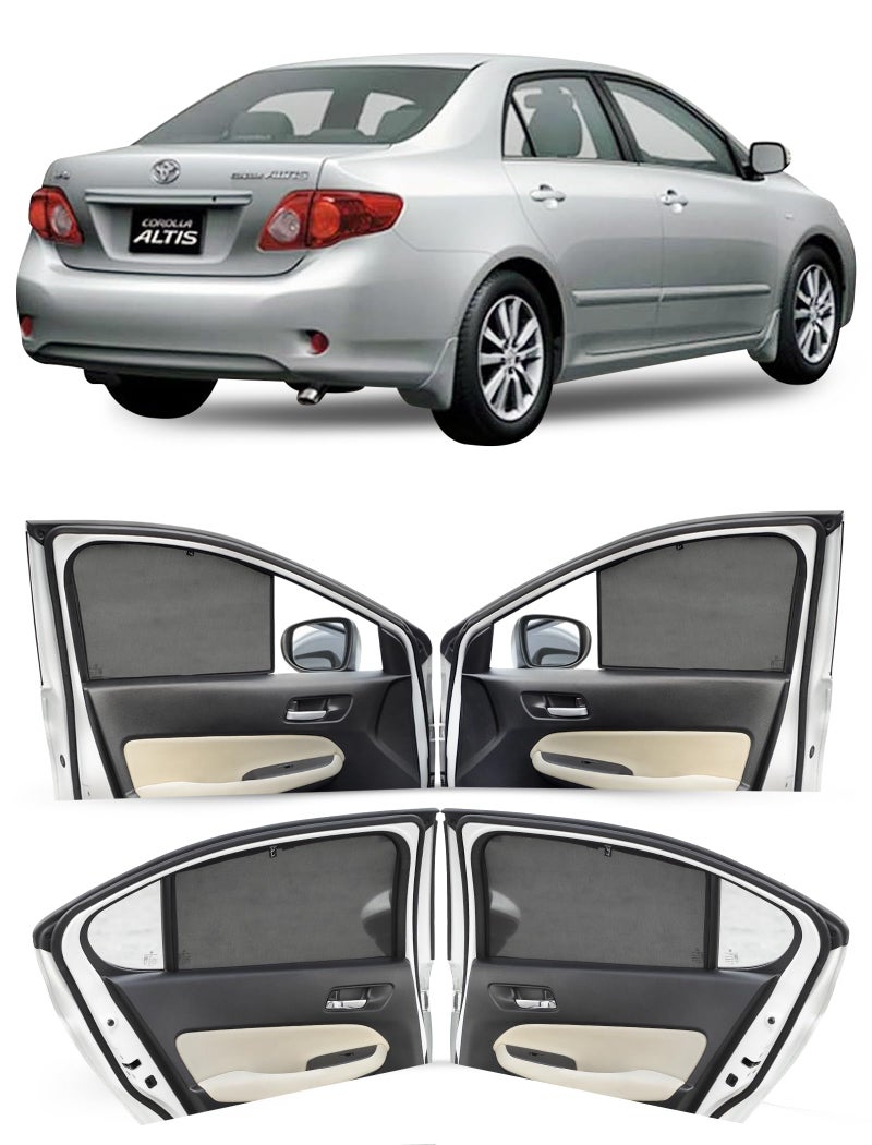 Autofact Car Sunshades for Toyota Corolla Altis (2011 to 2014), UV Protection, Useful Car Accessories, Custom fit Sun Shades for Side Windows, Set of 4 - Image 1