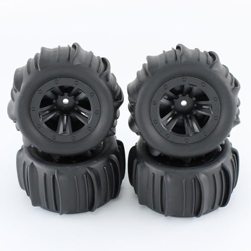 KingVal 4PCS Wheel Tire 12mm Hex Hub Beach Sand, Snow, Desert Off-Road Crawler Wheels Tires Compatible with WLtoys 144001 144002 144010 124008 124018 124019 124016 124017 MJX 1/16 1/14 RC Cars - Image 1