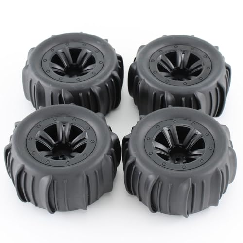 KingVal 4PCS Wheel Tire 12mm Hex Hub Beach Sand, Snow, Desert Off-Road Crawler Wheels Tires Compatible with WLtoys 144001 144002 144010 124008 124018 124019 124016 124017 MJX 1/16 1/14 RC Cars - Image 2
