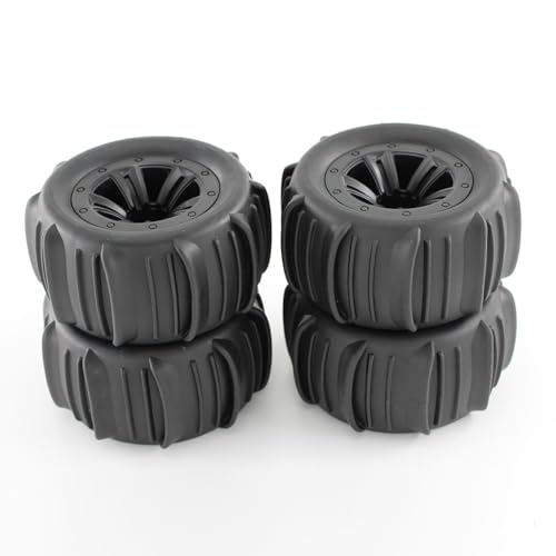 KingVal 4PCS Wheel Tire 12mm Hex Hub Beach Sand, Snow, Desert Off-Road Crawler Wheels Tires Compatible with WLtoys 144001 144002 144010 124008 124018 124019 124016 124017 MJX 1/16 1/14 RC Cars - Image 3