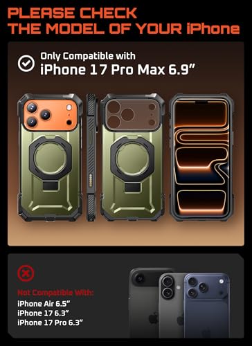 SUPCASE for iPhone 17 Pro Max Case with Kickstand Unicorn Beetle Grip Camera Control Cover Compatible with MagSafe MilitaryGrade Drop Protection Heavy Duty Magnetic Phone Case Guldan - Image 3