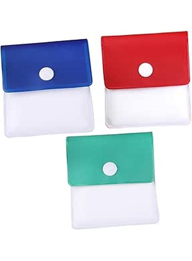 Portable Smoking Ash Bag Set 3 Pieces Red Green Blue Plastic Pouch Indoor Outdoor Use - Image 1