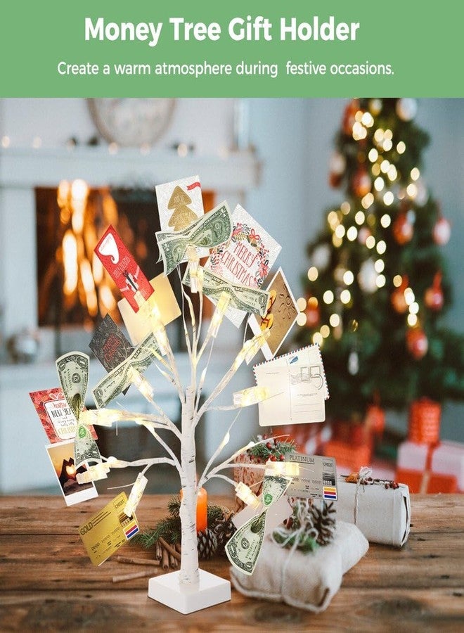 Homaisson Money Tree Gift Card Holder with 12 Clear Clips, Lighted Photo Cash Lottery Ticket Holder, Unique Desktop Home Decorations for Christmas, Memo, Birthday, Wedding, Graduation - Image 5