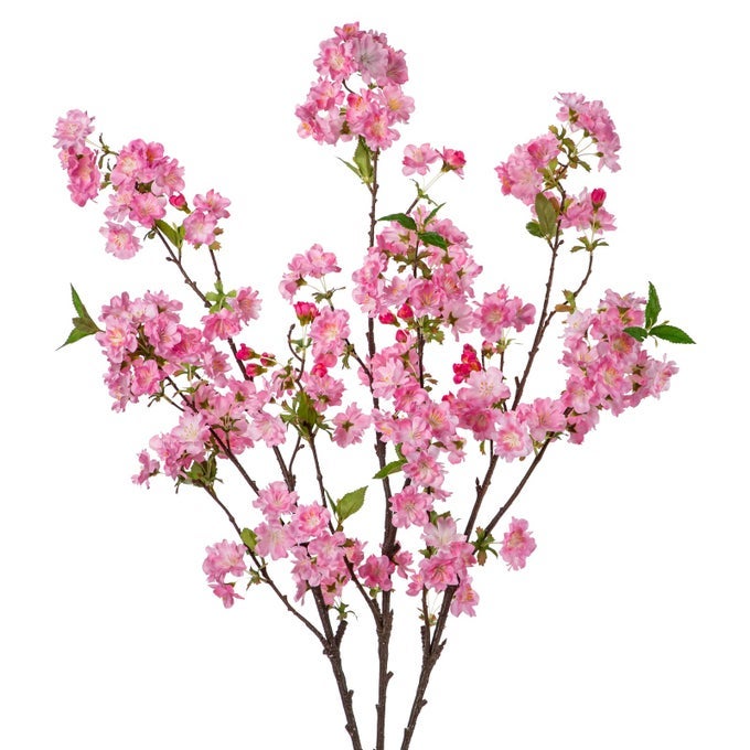 3PCS 37 TALL ARTIFICIAL PEACH BLOSSOM BRANCHES SILK CHERRY BLOSSOM FAKE FLOWERS LONG STEMS FOR FLORAL ARRANGEMENTS PINK ARTIFICIAL FLOWERS FOR DECORATION