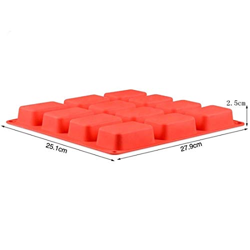 Leawall 12-Cavity Silicone Mould for Soap Making Molds for Making Handmade Soap, Chocolate, Soap Candles, Cake, Pudding, Resin Candy Muffin Bakeware Mould and Jelly ll 75 Grm soap(Multicolor) - Image 2