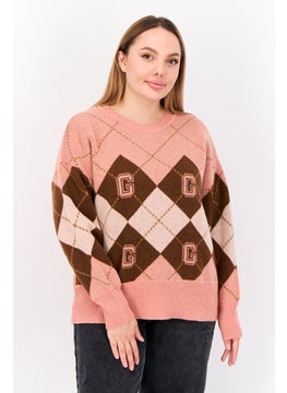 GANT Women Crew Neck Knitted Sweater, Pink  - Image 1