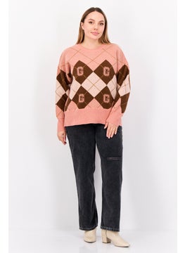 GANT Women Crew Neck Knitted Sweater, Pink  - Image 4