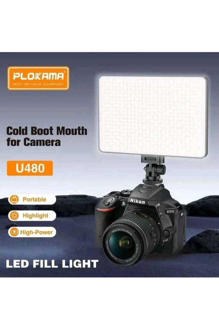 PLOKAMA U480 led RECHARGEBLE 20W Built-in 5000mAh Stepless Dimmable 2700-5700K LED Professional Photography Fill Light for DSLR, Camcorder, Tripod - Image 4