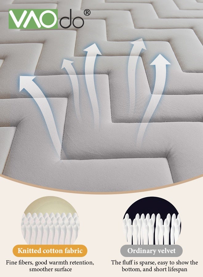 VAOdo Thicken Bed Mattress, Highly Resilient Fast Rebound Mattress, Soy Bean Fiber Filling, Pressure Relief, with Removable and Washable Cover, Medium Support Portable Roll Up Sleep Pad Grey 180*200*5CM - Image 5