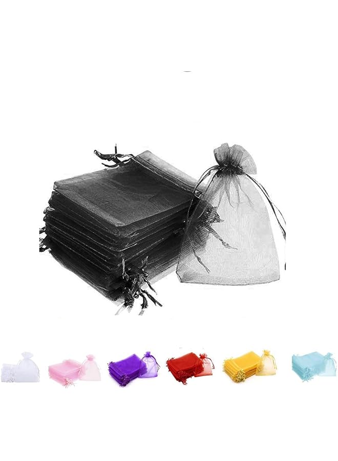 مارك أكياس أورجانزا برباط 100 قطعة مقاس 7 سم × 9 سم أسود - Image 1