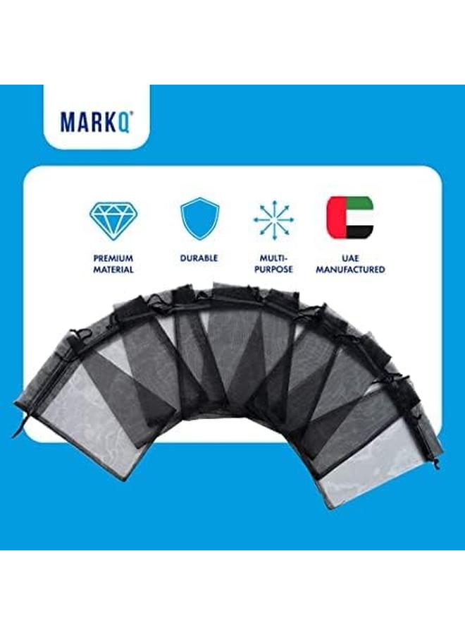 مارك أكياس أورجانزا برباط 100 قطعة مقاس 7 سم × 9 سم أسود - Image 3