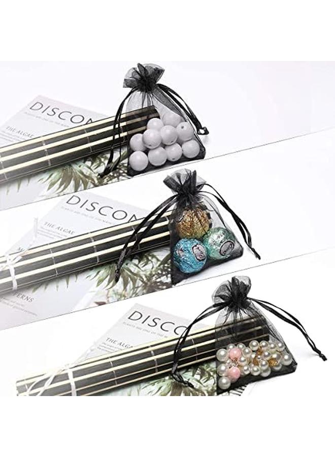 مارك أكياس أورجانزا برباط 100 قطعة مقاس 7 سم × 9 سم أسود - Image 4