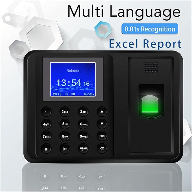 2 4 Inch Color USB Biometric Fingerprint Time Attendance Machine Office Recorder - Image 3