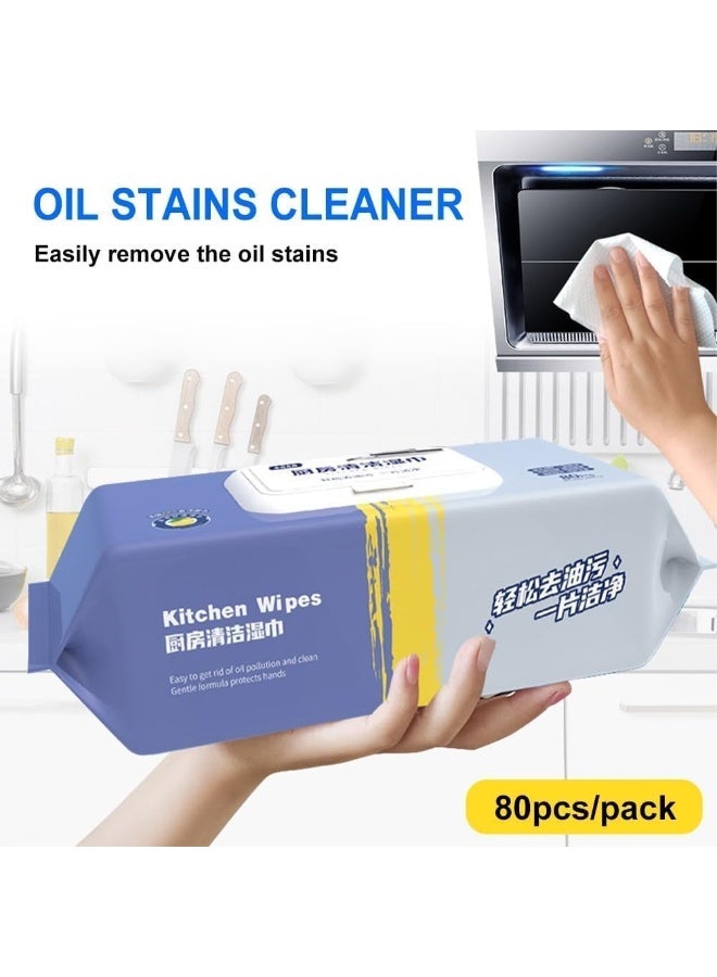 مناديل مطبخ مبللة للتنظيف برائحة الليمون – 80 منديل - Image 1