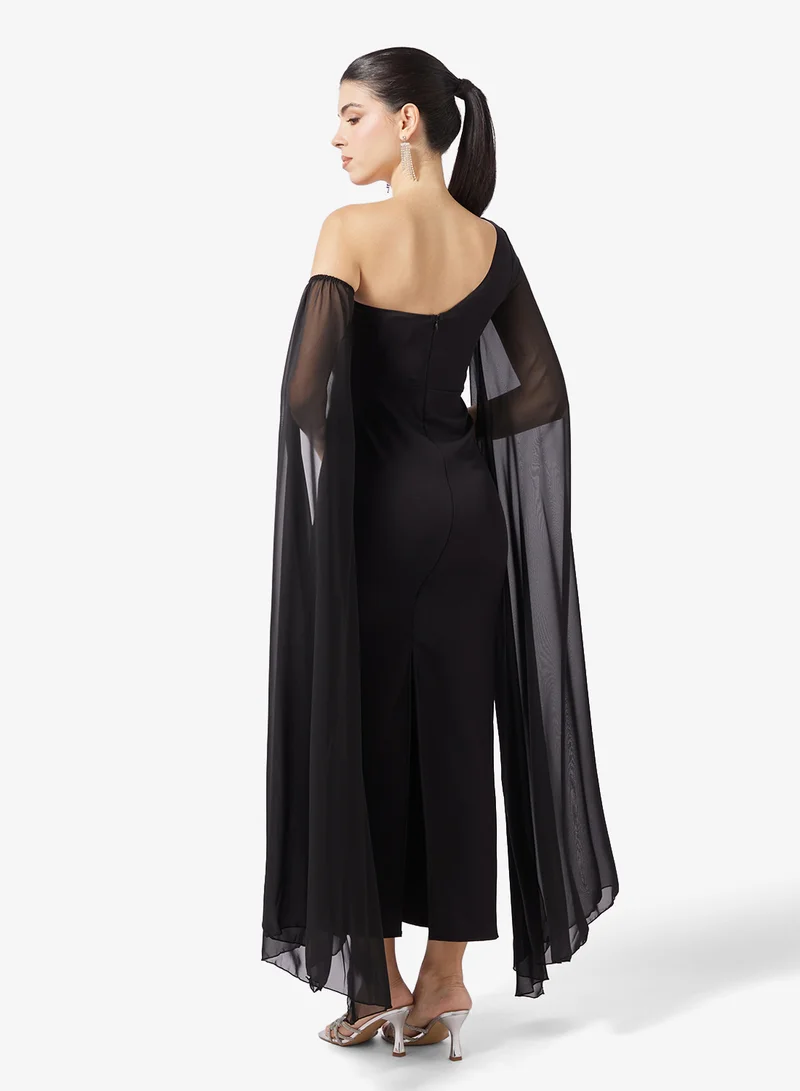 Ella Limited Edition  One Shoulder Dress With Exaggerated Sleeves for Women | Best Price UAE