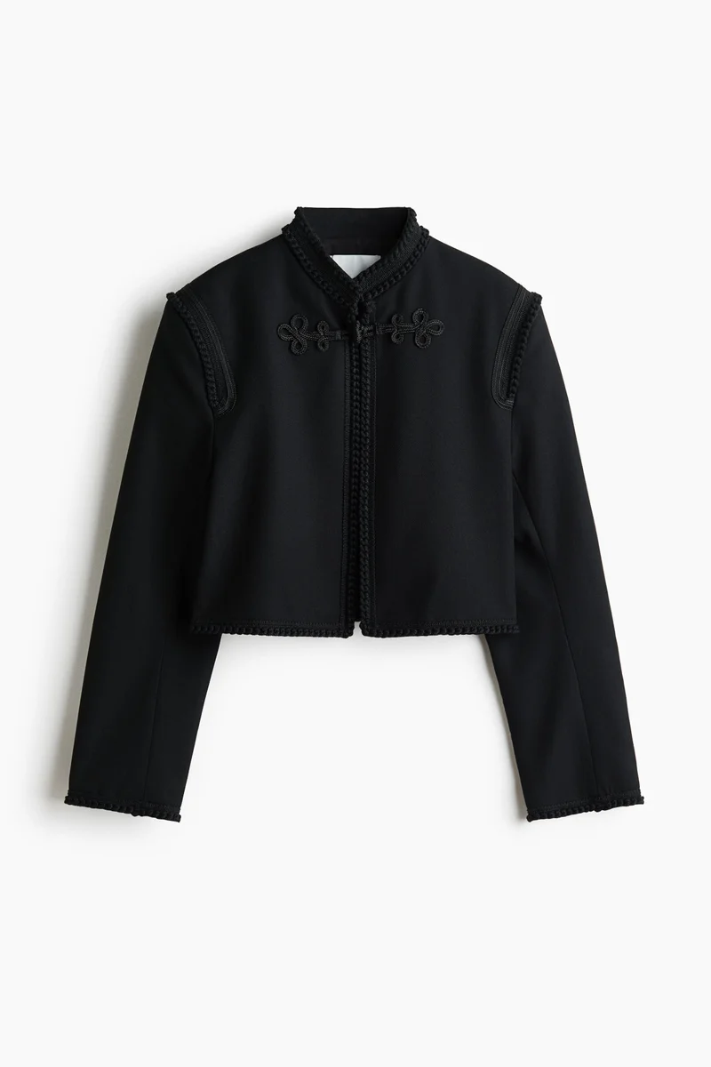 H&M  Cropped braid-detail jacket for Women | Best Price UAE