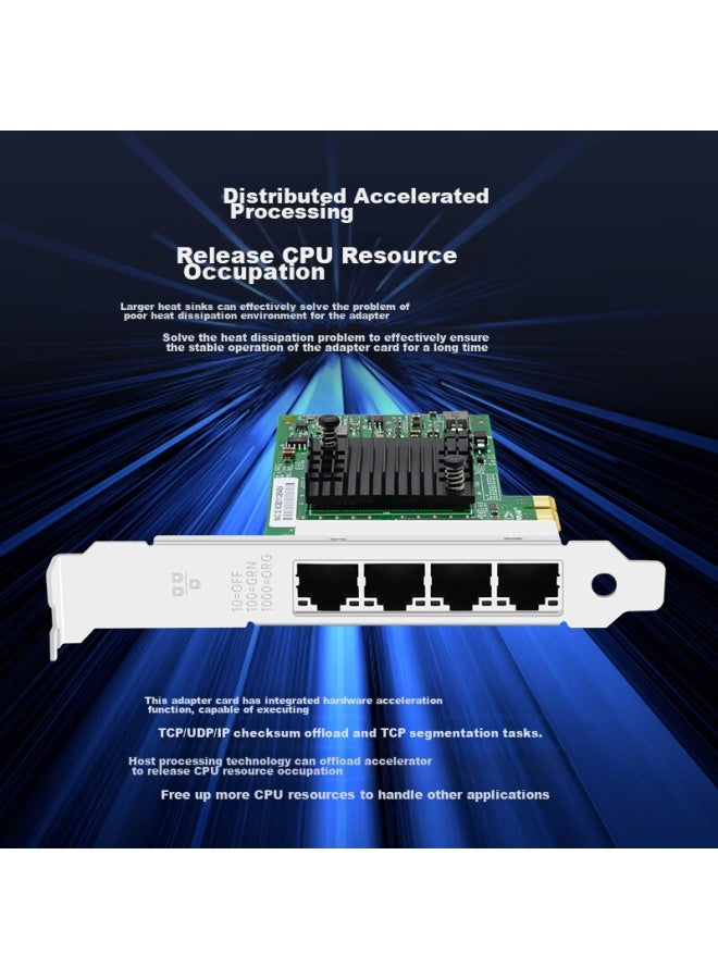 Eb-link Intel I350am4 Chip, Pci-e X1 Gigabit Four-port Server Network Card, I350-t4 Electrical Port Wired Network Card, Supports Soft Routing/aggregation/industrial Camera - Image 3