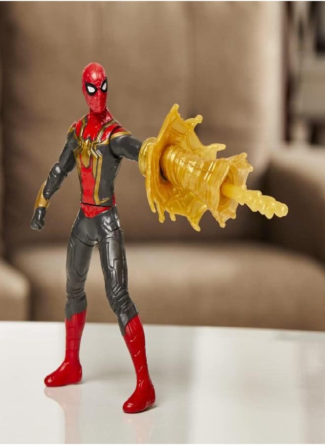 Spider-Man Spider-Man Marvel 6-Inch Deluxe Web Spin Movie-Inspired Action Figure Toy with Weapon Attack Squeeze Legs Feature, Ages 4 and Up  - Image 3