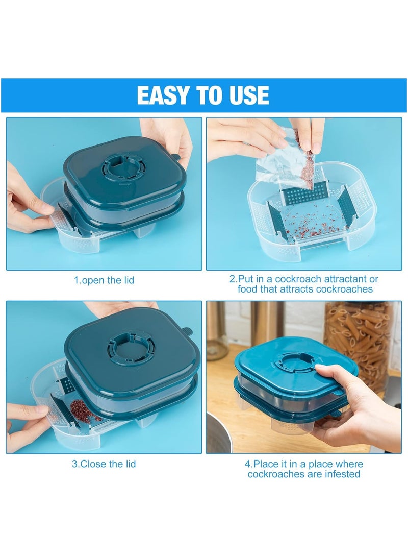 Cockroach Trap Double, Roach Killer Indoor Infestation Efficient, Layer Roach Trap, Reusable Safe Cockroach Killer for Ants Pet Outdoor Indoor Home, Large Opening Design (2 Pieces) - Image 3