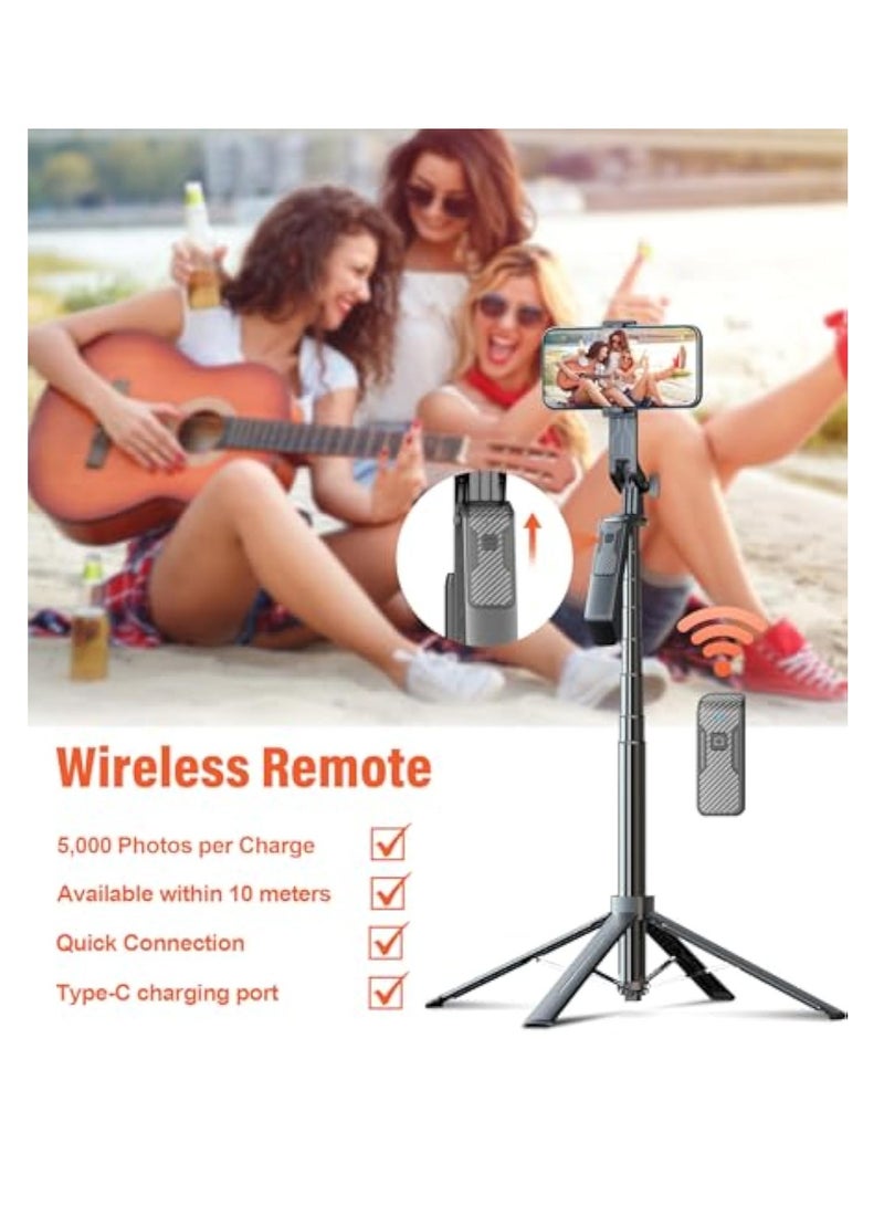 Barakah Selfie Stick Phone Tripod, 71 inch Tall Cell Phone Holder with Detachable Wireless Remote and 2 LED Lights, Phone Tripod & Tall Travel Tripod, Phone Stand for iPhone, Android, Camera & Gopro - Image 3