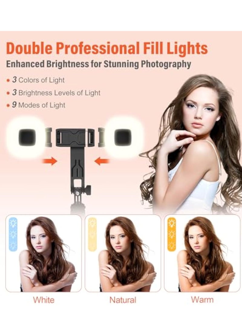 Barakah Selfie Stick Phone Tripod, 71 inch Tall Cell Phone Holder with Detachable Wireless Remote and 2 LED Lights, Phone Tripod & Tall Travel Tripod, Phone Stand for iPhone, Android, Camera & Gopro - Image 2