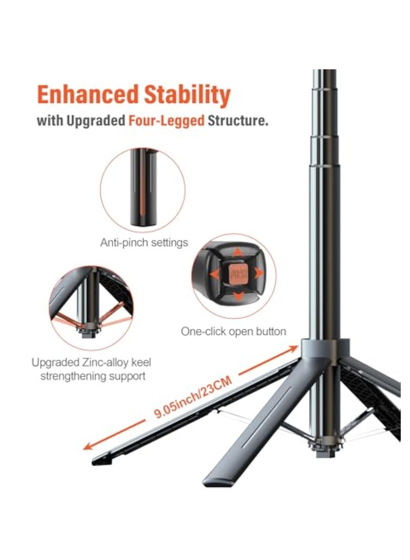 Barakah Selfie Stick Phone Tripod, 71 inch Tall Cell Phone Holder with Detachable Wireless Remote and 2 LED Lights, Phone Tripod & Tall Travel Tripod, Phone Stand for iPhone, Android, Camera & Gopro - Image 4